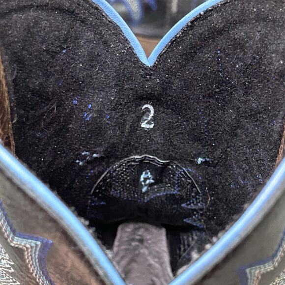 Ariat Tombstone Cowboy Western Boots Square Toe Blue Brown 10012794 Boys Size 2 - Picture 15 of 15